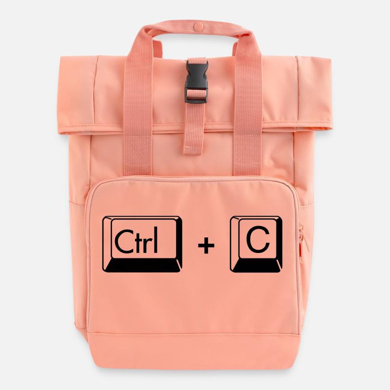 Copy Paste lustiges Geschenk für Zwillige - Rolltop Rucksack mit zwei Griffen - Chintzrosa