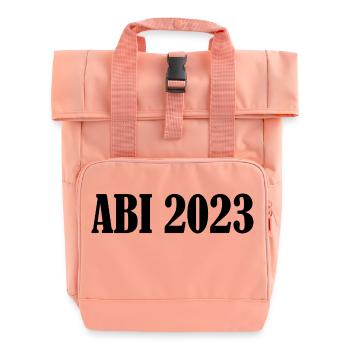 Abi 2023 - Rolltop Rucksack mit zwei Griffen - Chintzrosa - Vorne