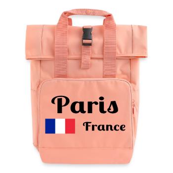 Paris, France- Imprimés élégants - Sac à dos Roll Top à deux anses - rose liberty - Devant