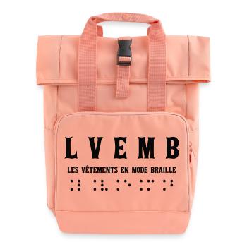 Elegante Braille-Mode für alle - Rolltop Rucksack mit zwei Griffen - Chintzrosa - Vorne
