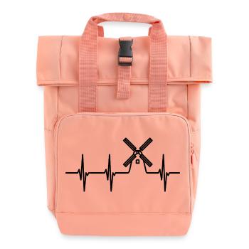 Windmühle Herzschlag - Rolltop Rucksack mit zwei Griffen - Chintzrosa - Vorne