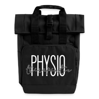 Stilvolles Design für die Physiotherapeutin - Rolltop Rucksack mit zwei Griffen - Schwarz - Vorne