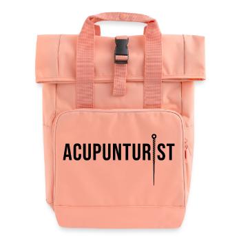 Acupuncturist Professional Licensed TCM Practition - Roll Top Backpack with Two Handles - chintz rose - Front
