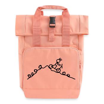 Strichmännchen MTB Rad - Rolltop Rucksack mit zwei Griffen - Chintzrosa - Vorne