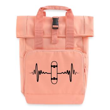 Skateboard Pulsschlag - Rolltop Rucksack mit zwei Griffen - Chintzrosa - Vorne