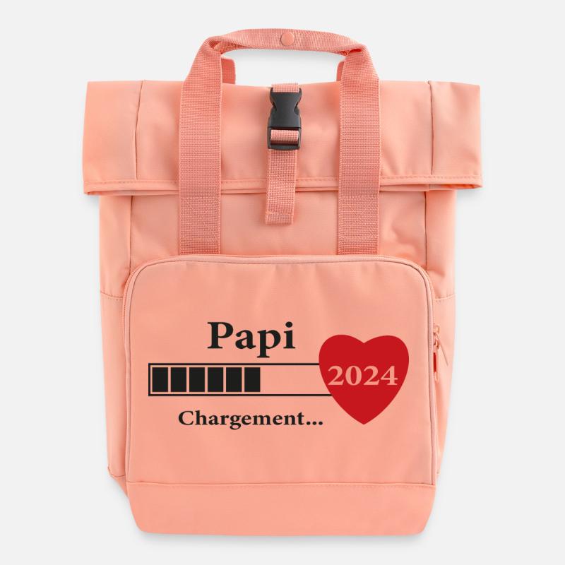 Opa - zukünftiger Opa Loading - Rolltop Rucksack mit zwei Griffen - Chintzrosa