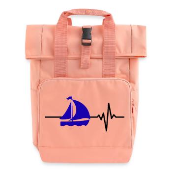 Herzschlag Segeln – Boot im Blut, Segeelliebe - Rolltop Rucksack mit zwei Griffen - Chintzrosa - Vorne
