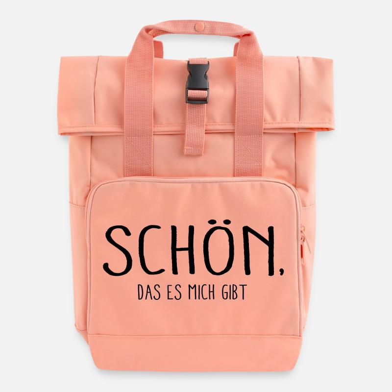 Schön das es mich gibt - Rolltop Rucksack mit zwei Griffen - Chintzrosa