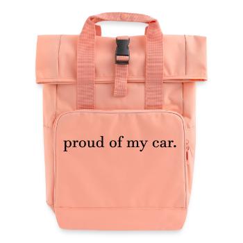 proud of my car. - Roll Top Backpack with Two Handles - chintz rose - Front