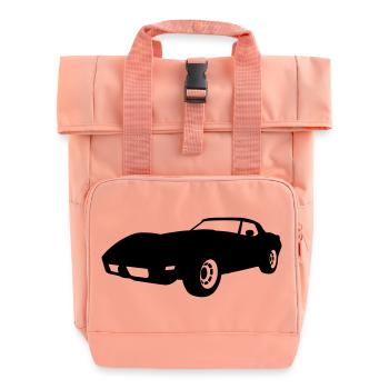 US Classic Car - Rolltop Rucksack mit zwei Griffen - Chintzrosa - Vorne