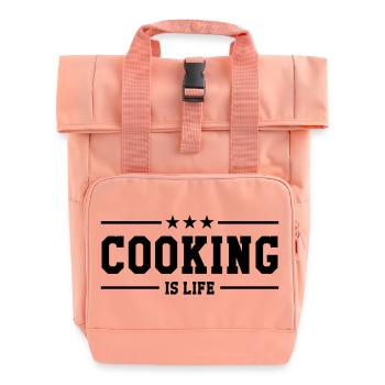 Cooking is life - Sac à dos Roll Top à deux anses - rose liberty - Devant