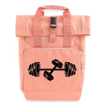Weights dumbbell discs dumbbell 2 - Roll Top Backpack with Two Handles - chintz rose - Front