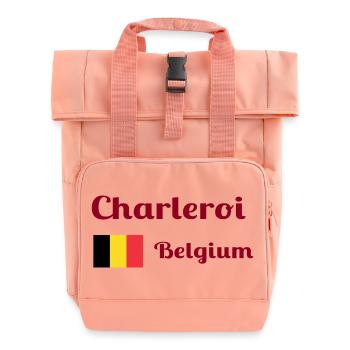 Charleroi Belgium- Stylish prints - Roll Top Backpack with Two Handles - chintz rose - Front