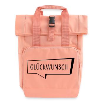 Speech bubble congratulations - Roll Top Backpack with Two Handles - chintz rose - Front