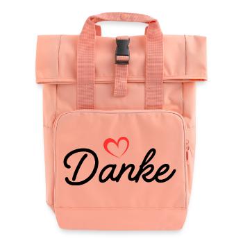 Heart Line Handwriting Love - Roll Top Backpack with Two Handles - chintz rose - Front