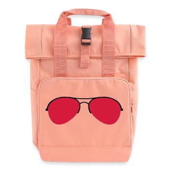 The Aviator Goggles - Roll Top Backpack with Two Handles - chintz rose - Front