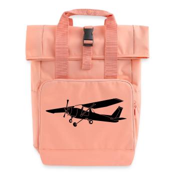 cessna152 - Roll Top Backpack with Two Handles - chintz rose - Front