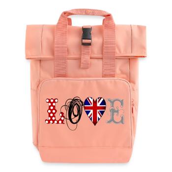 Love UK Black - Rolltop Rucksack mit zwei Griffen - Chintzrosa - Vorne