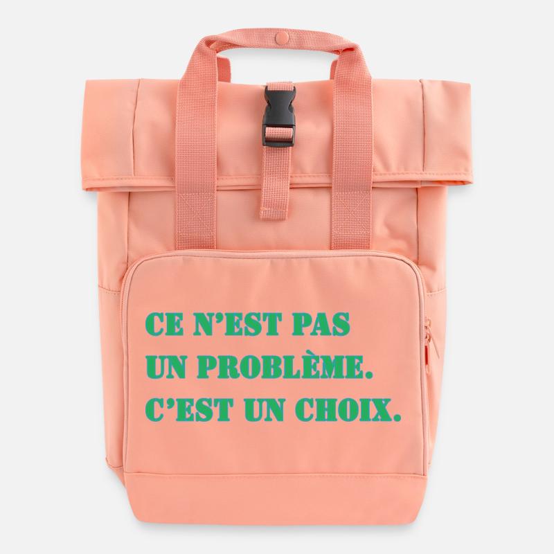 THAT'S NOT A PROBLEM. IT'S A CHOICE. - Roll Top Backpack with Two Handles - chintz rose