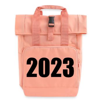2023 black New Year's Eve New Year - Roll Top Backpack with Two Handles - chintz rose - Front