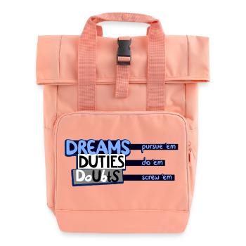 The Three Ds - Rolltop Rucksack mit zwei Griffen - Chintzrosa - Vorne
