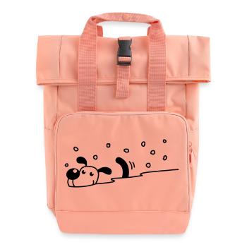 Cute dog in the snow - Roll Top Backpack with Two Handles - chintz rose - Front