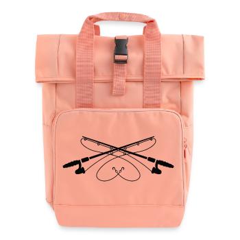 Kreuzende Angelruten Silhouette - Rolltop Rucksack mit zwei Griffen - Chintzrosa - Vorne
