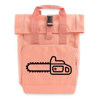 chainsaw - Roll Top Backpack with Two Handles - chintz rose - Front