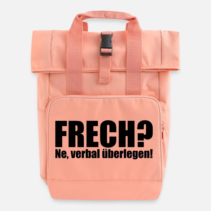 Naughty? Ne, verbally superior! - Roll Top Backpack with Two Handles - chintz rose