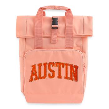 Austin Varsity Lettering - Roll Top Backpack with Two Handles - chintz rose - Front