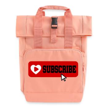 Fabelhaftes Symbol für die Schaltfläche "Abonnieren" des YouTube-Kanals - Rolltop Rucksack mit zwei Griffen - Chintzrosa - Vorne
