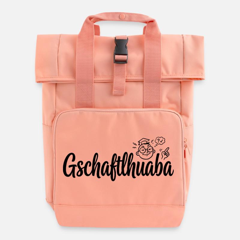 Gschaftlhuaba – Bavarian know-it-all - Roll Top Backpack with Two Handles - chintz rose