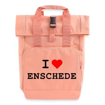 Ich liebe Enschede - I love Enschede - Roll Top Backpack with Two Handles - chintz rose - Front