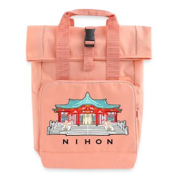 Japan, Shinto Shrine Koshikiiwa, Kansai Region - Roll Top Backpack with Two Handles - chintz rose - Front