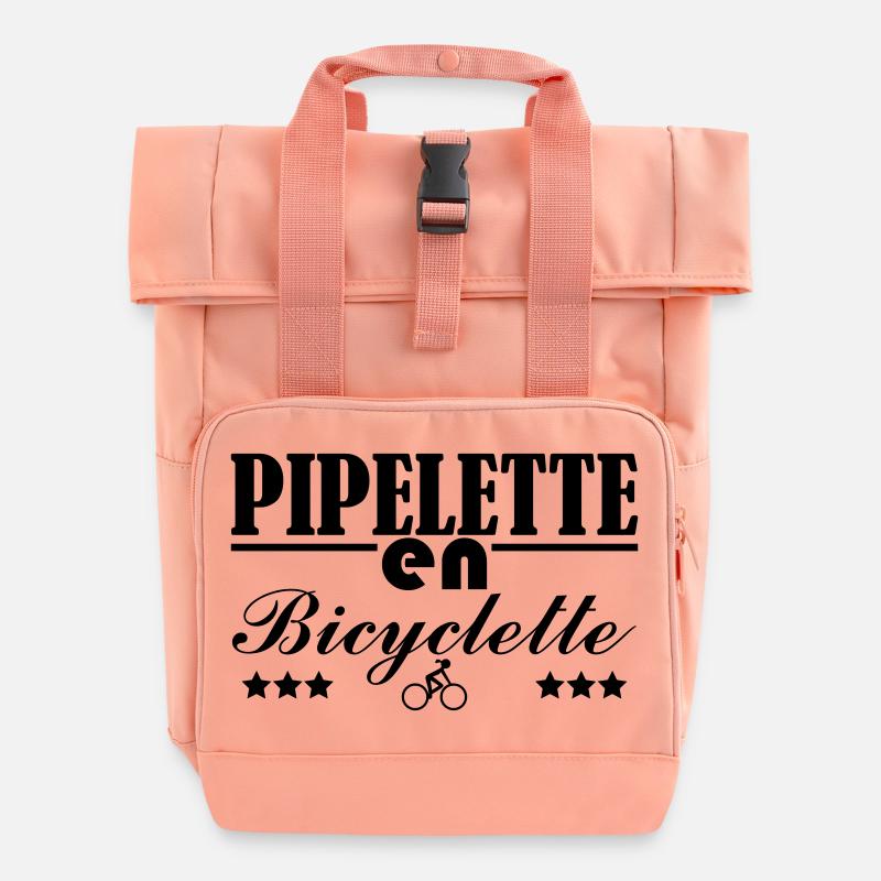 Pipelette en bicyclette - Sac à dos Roll Top à deux anses - rose liberty