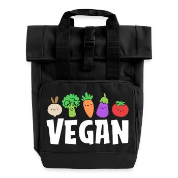 Dietician Diet Vegan - Roll Top Backpack with Two Handles - black - Front