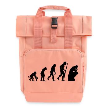 Evolution of the thinker philosophy, philosopher - Roll Top Backpack with Two Handles - chintz rose - Front