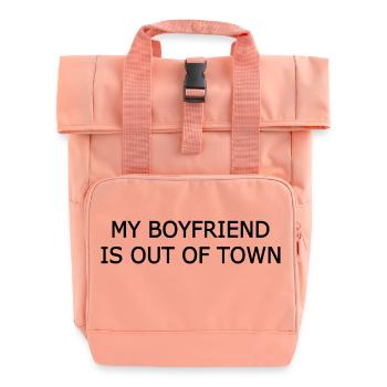 my boyfriend if out of town - Roll Top Backpack with Two Handles - chintz rose - Front