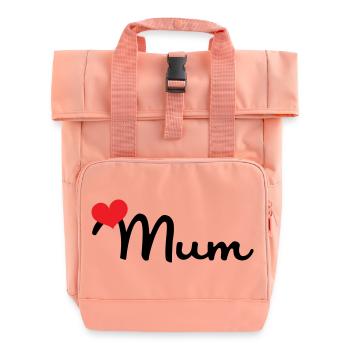Maman d'Amour - Muttertag - Rolltop Rucksack mit zwei Griffen - Chintzrosa - Vorne