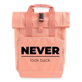 Never look back | Motivational Statement - Roll Top Backpack with Two Handles - chintz rose - Front