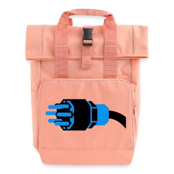 High Current Plug Electrician - Roll Top Backpack with Two Handles - chintz rose - Front