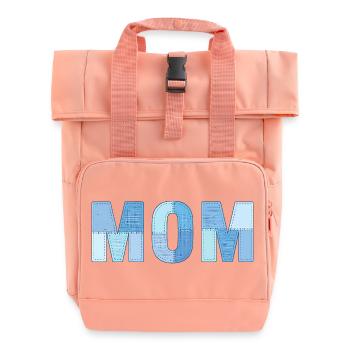 MOM Patchwork Denim Stil - Rolltop Rucksack mit zwei Griffen - Chintzrosa - Vorne