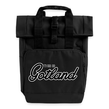 Das ist Gotland - Rolltop Rucksack mit zwei Griffen - Schwarz - Vorne