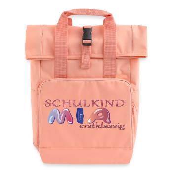 Schulkind Mia Schule - Rolltop Rucksack mit zwei Griffen - Chintzrosa - Vorne