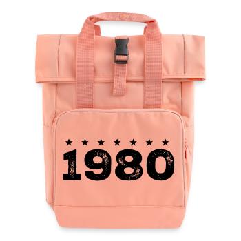 Hergestellt im Jahr 1980 - Rolltop Rucksack mit zwei Griffen - Chintzrosa - Vorne