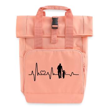 Meilleur papa père fille main dans la main battement de coeur - Sac à dos Roll Top à deux anses - rose liberty - Devant