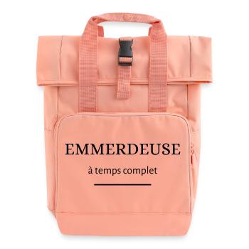 Full-time annoyer - Roll Top Backpack with Two Handles - chintz rose - Front