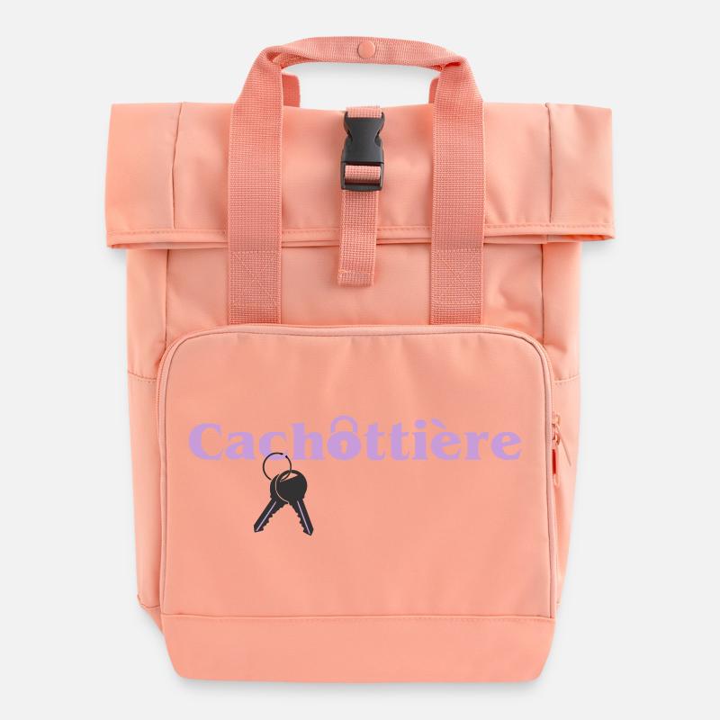 Cachottière Clés et Mystère - Sac à dos Roll Top à deux anses - rose liberty