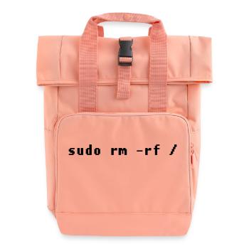 Lustiges Linux Admin Design - Rolltop Rucksack mit zwei Griffen - Chintzrosa - Vorne
