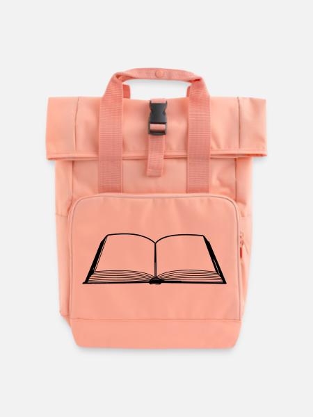 Buch leeren - Rolltop Rucksack mit zwei Griffen - Chintzrosa